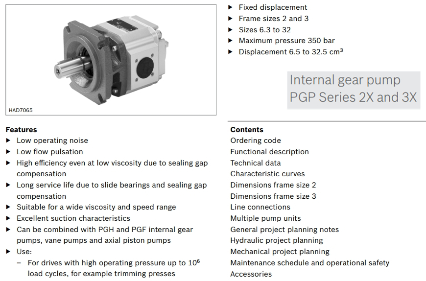 PGP-2X, PGP-3X Шестеренчатый насос